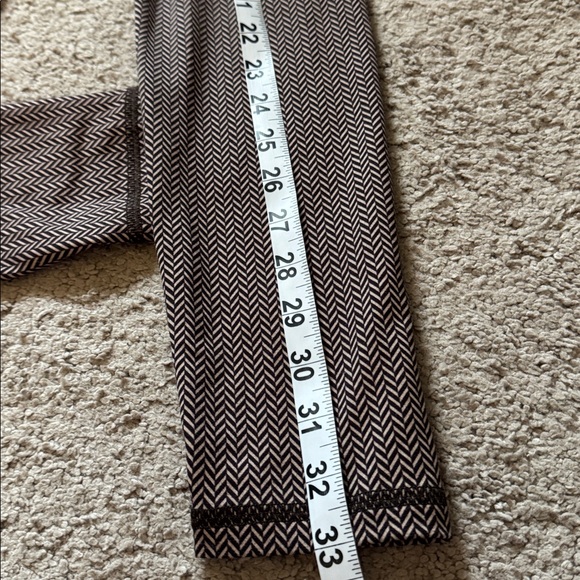 FLEO small chevron leggings brown tan women’s workout athletic gym running - Picture 4 of 8